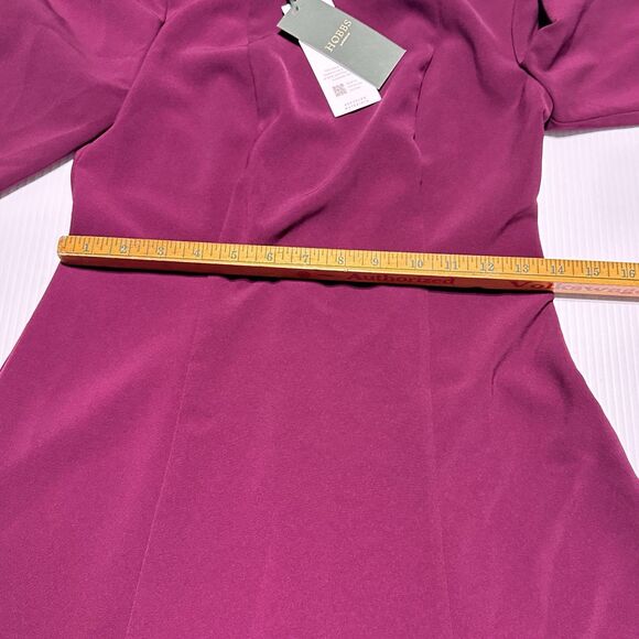 Hobbs London Leonora Dress Midi Long Sleeve warm plum Modest US Size 4 NWT - Picture 11 of 14